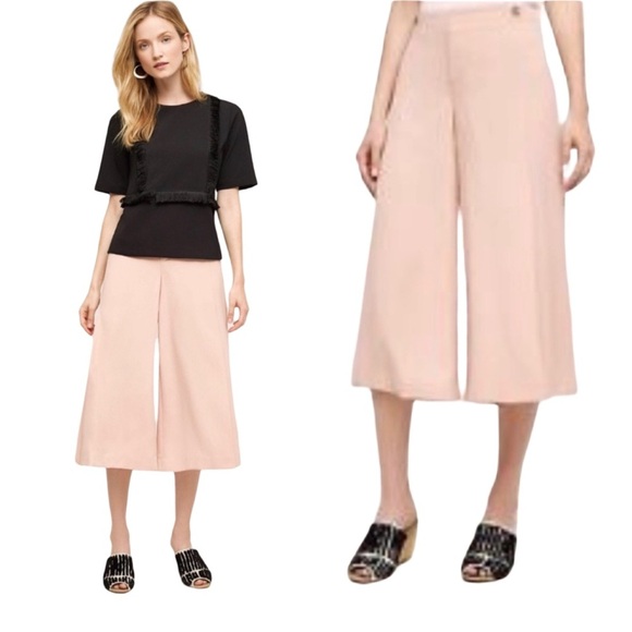 Anthropologie Pants - The Essential Culotte by Anthropologie Womens Palazzo Pants Crop Pink Size 8